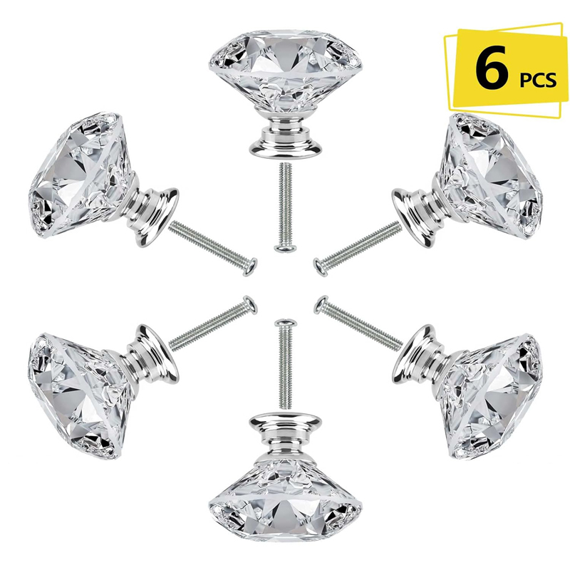 Furniture Hardware Jig - 6Pcs 나사가있는 캐비닛 손잡이 30mm 원형