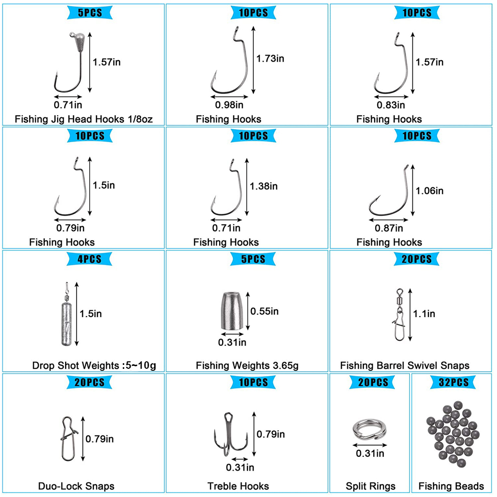 166PCS 낚시 태클 상자 웜 후크를 포함하여 지그  - Furniture Hardware Jig 리뷰 및 가격